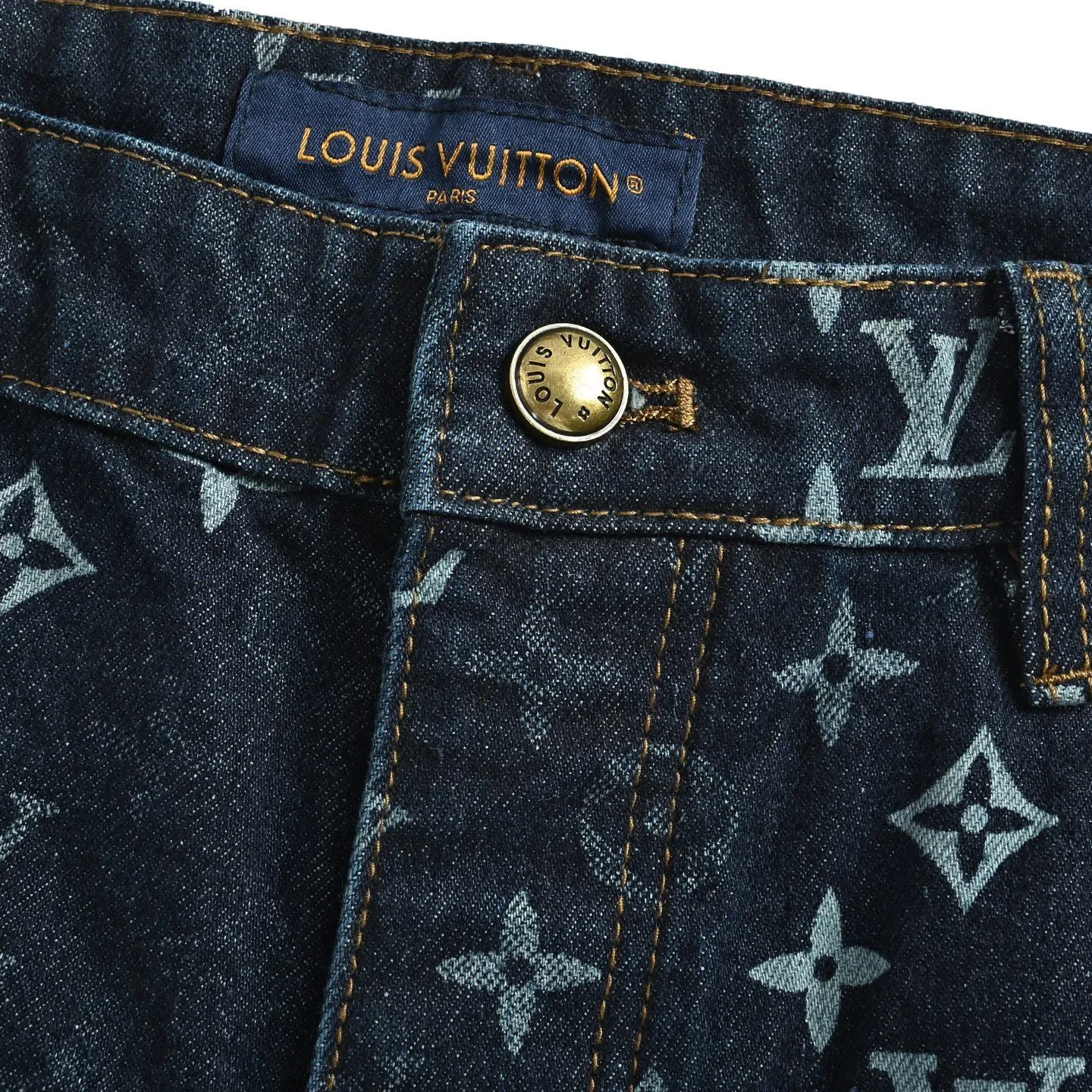 Louis Vuitton/Louis Vuitton Monogram old flower all over printed jacquard jeans